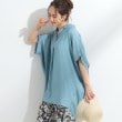 シューラルー(SHOO・LA・RUE)の【ひんやり】身体のラインをきれいに見せるコクーンシルエットワンピース ブルー(091)