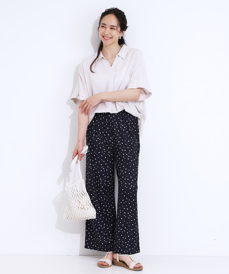シューラルー(SHOO・LA・RUE)の【接触冷感/洗える/S-LL】選べる2柄 大人のリラックスコーデに プリント柄パンツ7