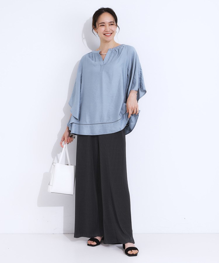 シューラルー(SHOO・LA・RUE)の【洗える/S-LL】プリーツ ワイドパンツ3