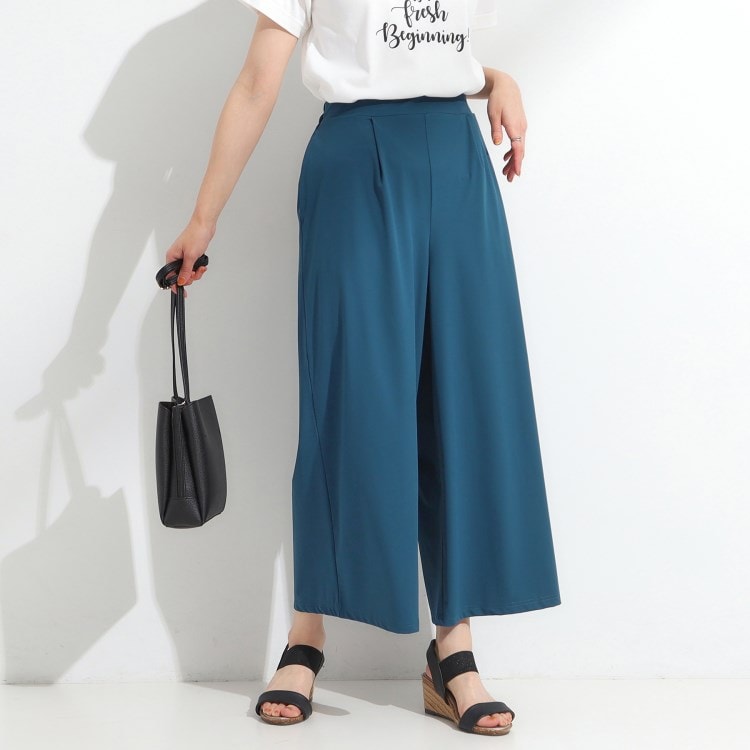 シューラルー(SHOO・LA・RUE)のさらさらひんやりストレッチガウチョパンツ フルレングスパンツ