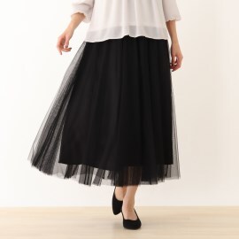 シューラルー(SHOO・LA・RUE)のチュールギャザースカート マキシ・ロングスカート