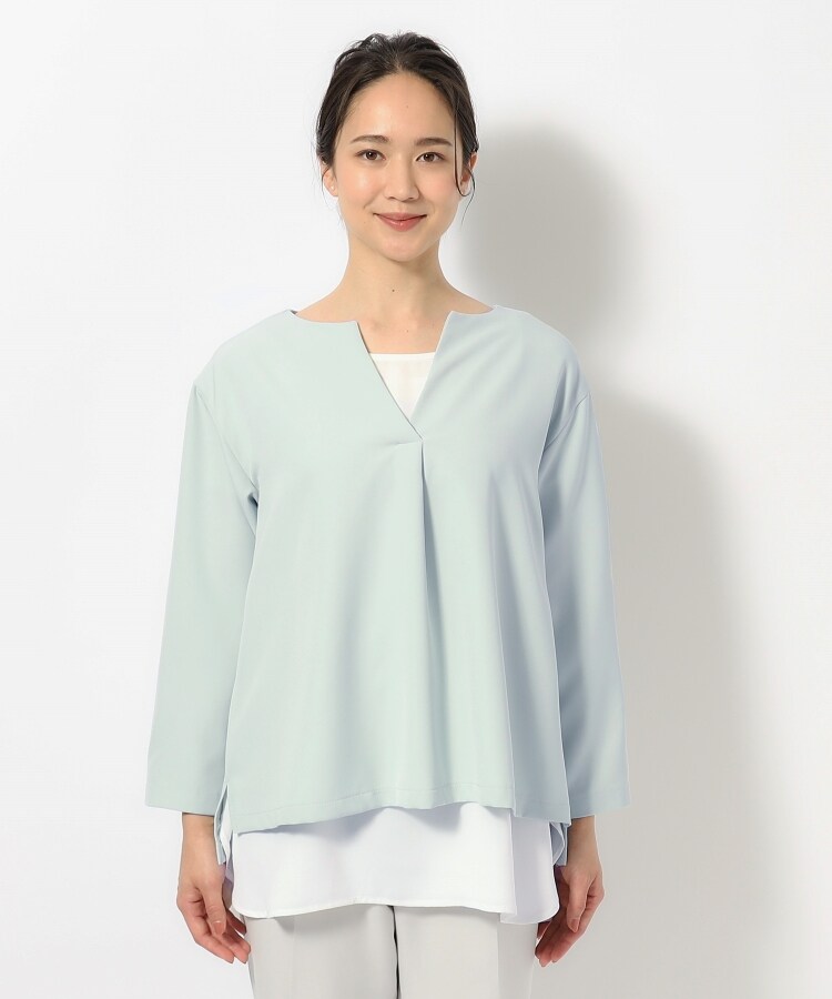 シューラルー(SHOO・LA・RUE)の【S-3L/2点セット】ストレッチ入りダブルクロスレイヤードセット17