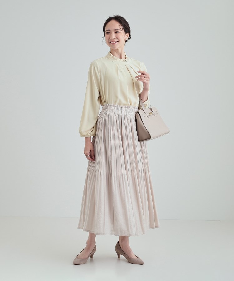 シューラルー(SHOO・LA・RUE)のさりげないフリルが女性らしい！【S-3L】プチハイネック ブラウス7