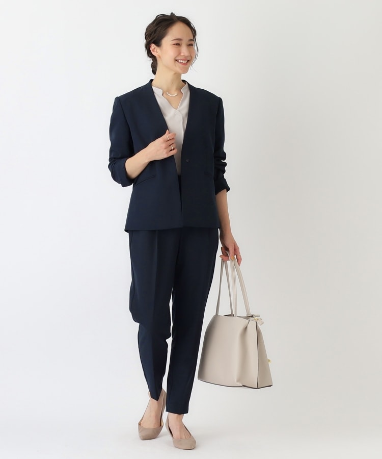 S-3L/洗える/通勤】ダブルクロス Vネックジャケット【CIRCRIC S-3L/洗える/通勤】ダブルクロス Vネックジャケット【CIRCRIC