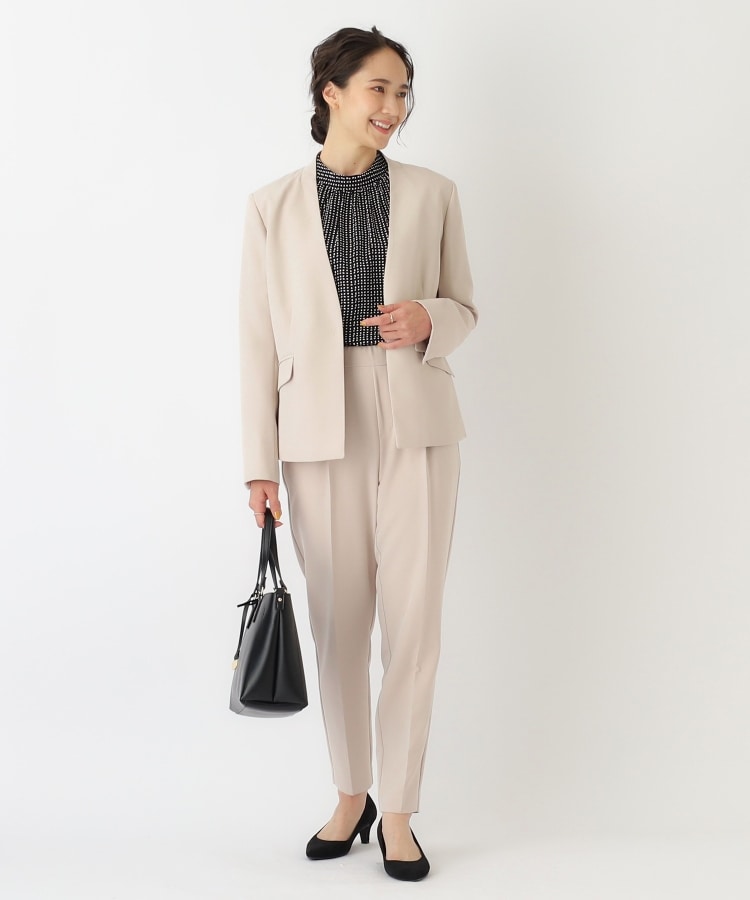 シューラルー(SHOO・LA・RUE)の【S-3L/洗える/通勤/セレモニーにも】ダブルクロス プルオンテーパードパンツ【CIRCRIC】4