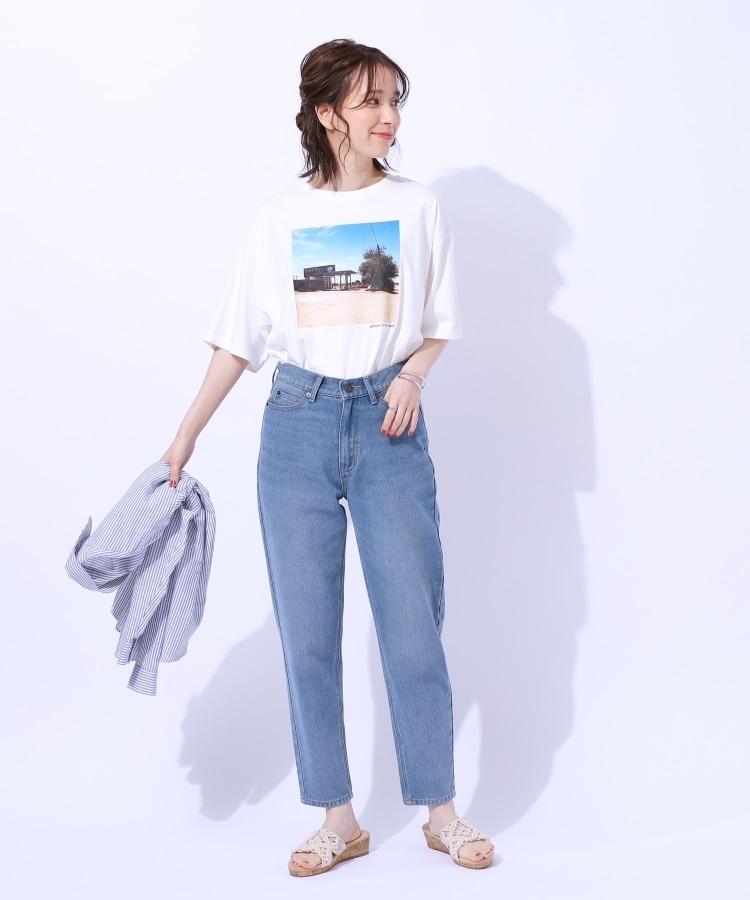 シューラルー(SHOO・LA・RUE)の【SS-3L/美脚シルエット】いつでも頼れる デニムテーパードパンツ8