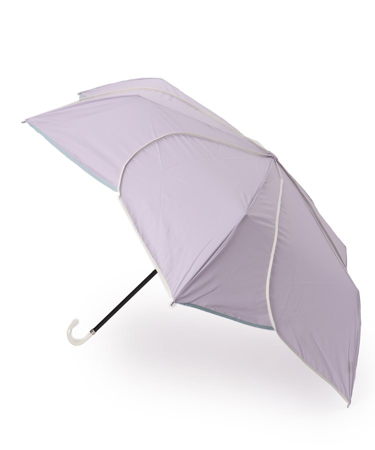 ＜WORLD＞ SHOO・LA・RUE(シューラルー) 【晴雨兼用】because バイカラーパイピングミニ 折りたたみ傘