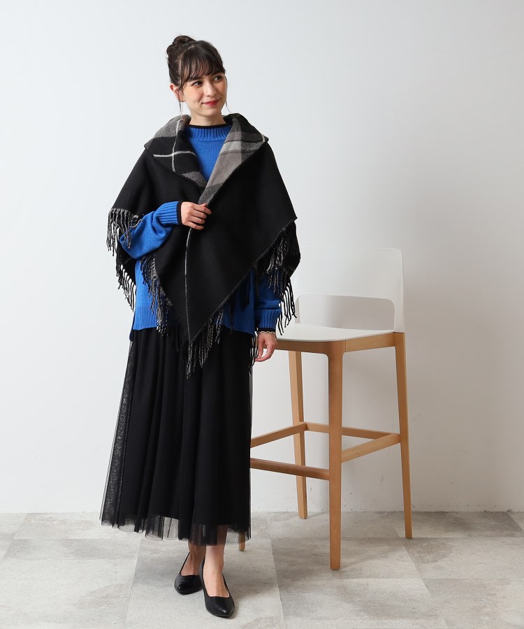 新品登場 ◇【リバーシブル】ギフトにも◎ 衿ギャザーポンチョ（ポンチョ ジャケット・アウター