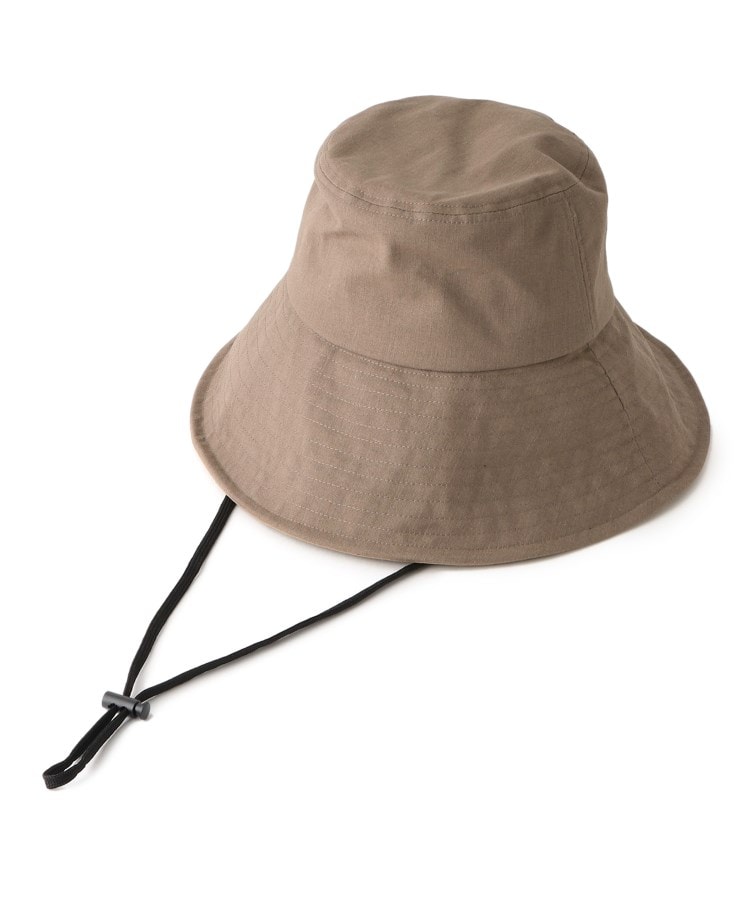 シューラルー(SHOO・LA・RUE)のあご紐付きつば広ブリムダウンHAT モカブラウン(542)