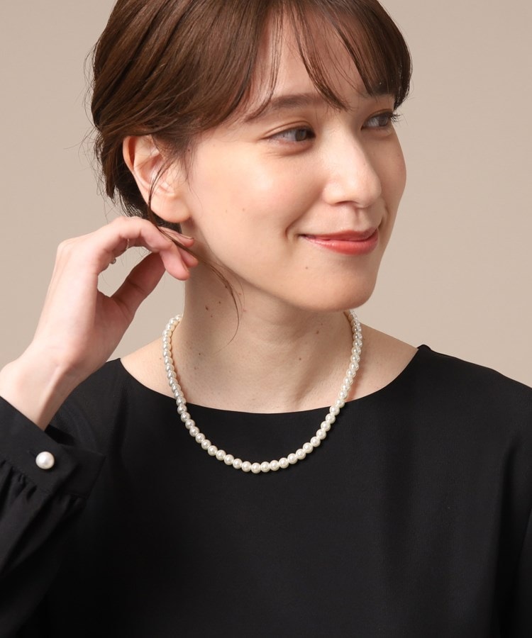 セレモニー/2点セット】シンプルパール調ネックレス&イヤリング セレモニー/2点セット】シンプルパール調ネックレス&イヤリング