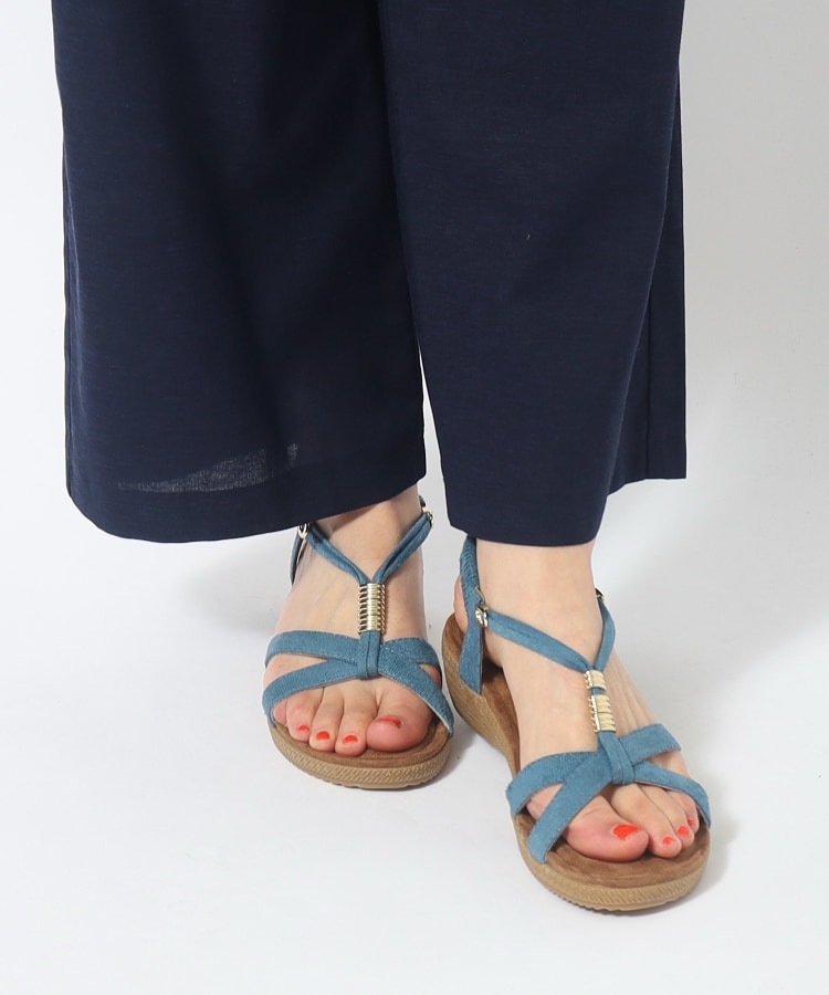 ふかふか中敷き】片手で履ける Yストラップサンダル(サンダル ふかふか中敷き】片手で履ける Yストラップサンダル(サンダル