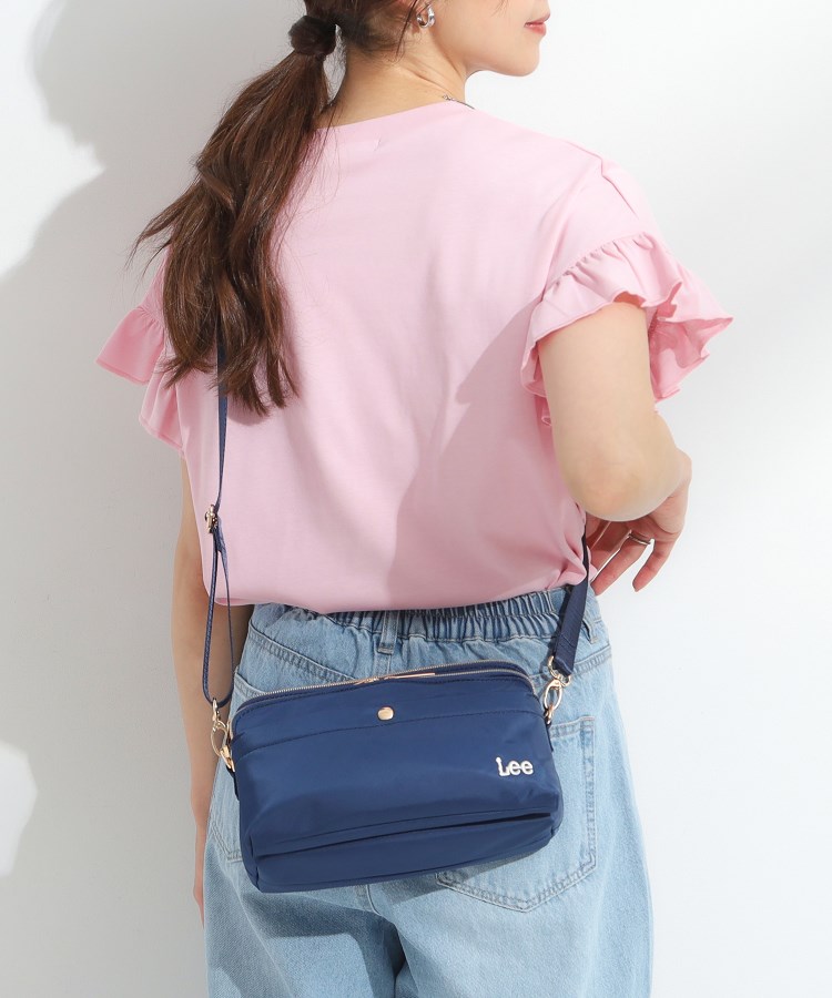 シューラルー(SHOO・LA・RUE)の【Lee別注／撥水】2層ショルダーバッグ ネイビー(894)