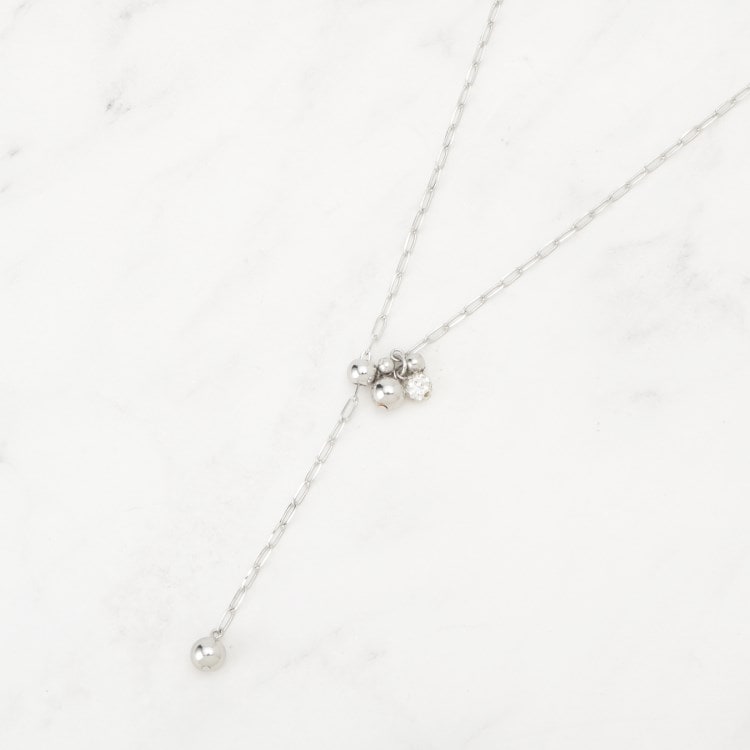 シューラルー(SHOO・LA・RUE)の【2WAY】楕円チェーンパヴェメタルネックレス ネックレス