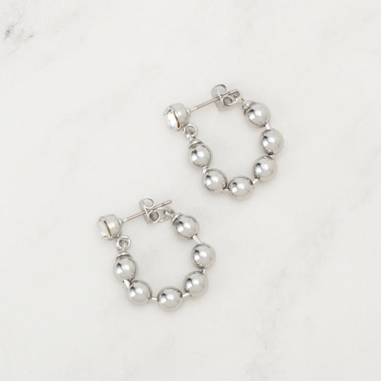 シューラルー(SHOO・LA・RUE)の【チタンポスト】ボールチェーンピアス ピアス