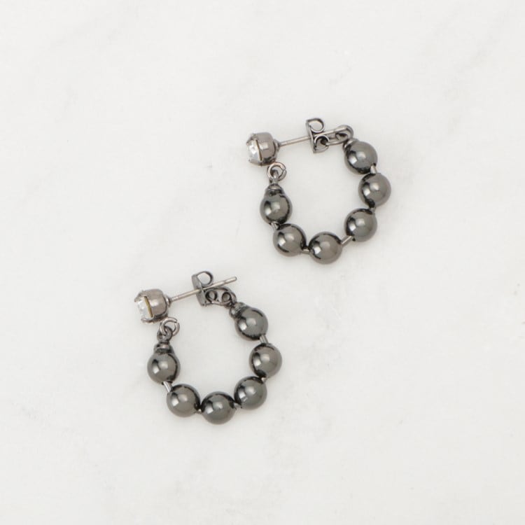 シューラルー(SHOO・LA・RUE)の【チタンポスト】ボールチェーンピアス ピアス
