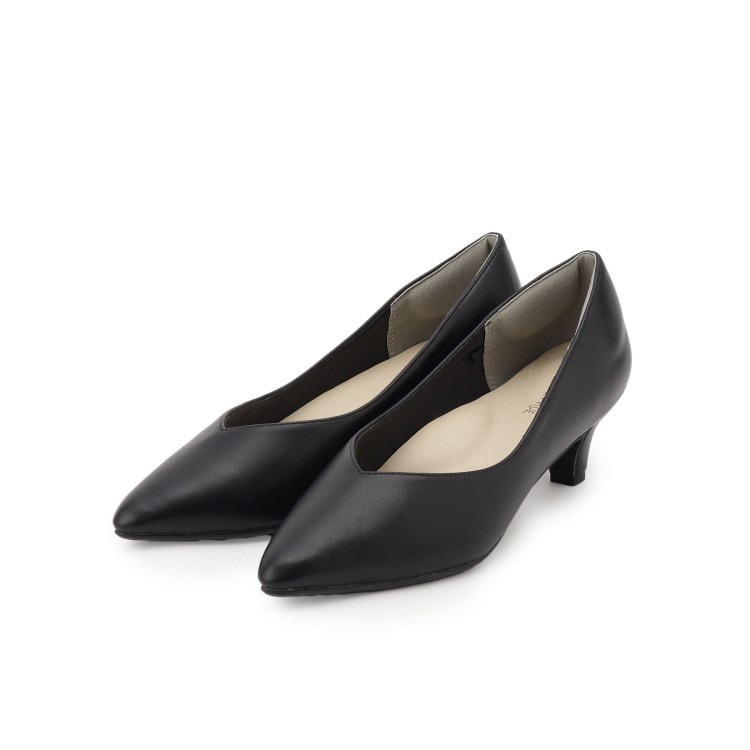 シューラルー(SHOO・LA・RUE)の【通勤/セレモニー】Vカットデザインで足が美しく見える ベーシック5cmパンプス パンプス