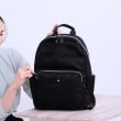 シューラルー(SHOO・LA・RUE)の【撥水／背中ポケット】整理整頓できちゃうリュック ブラック(619)