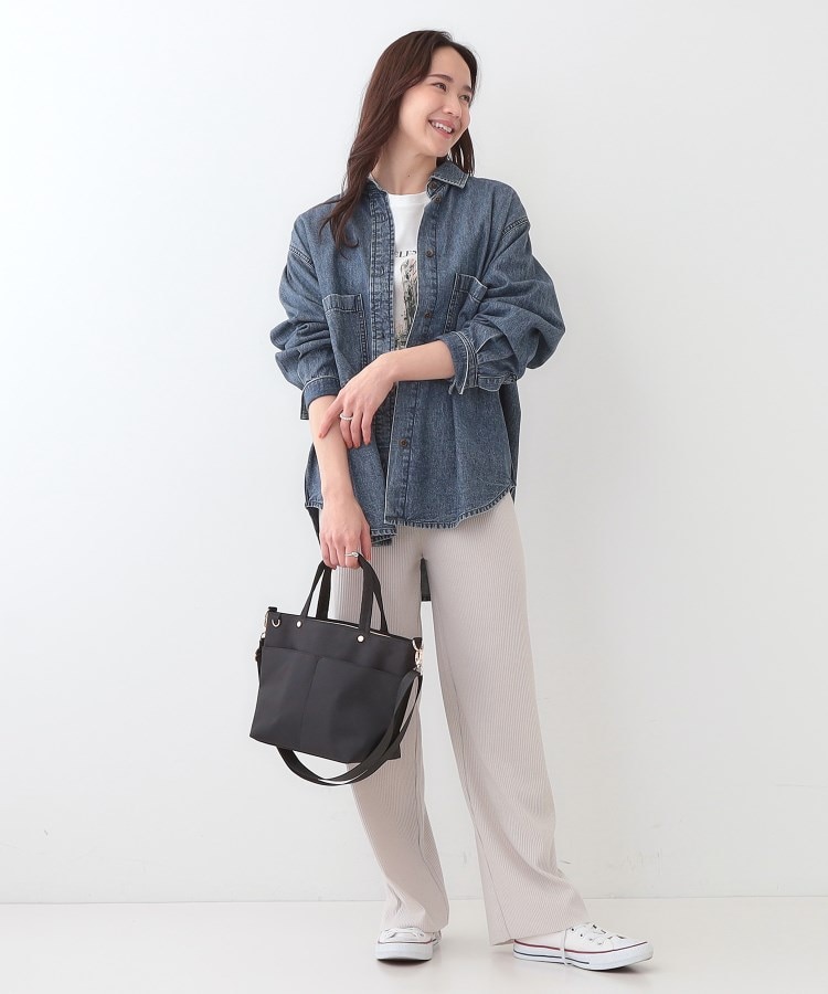 シューラルー(SHOO・LA・RUE)の【撥水】あおりポケット2WAYトートバッグ4