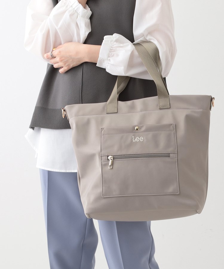 シューラルー(SHOO・LA・RUE)の【Lee別注】2WAYトートバッグ グレー(012)