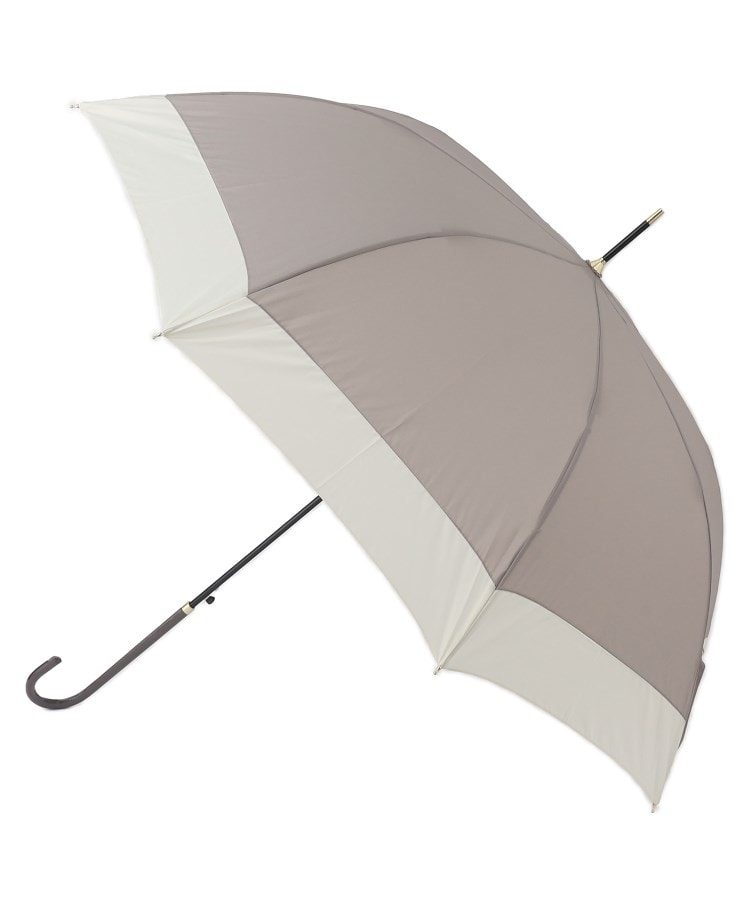 シューラルー(SHOO・LA・RUE)の【長傘/晴雨兼用/because】バイカラージャンプ傘 グレー(012)