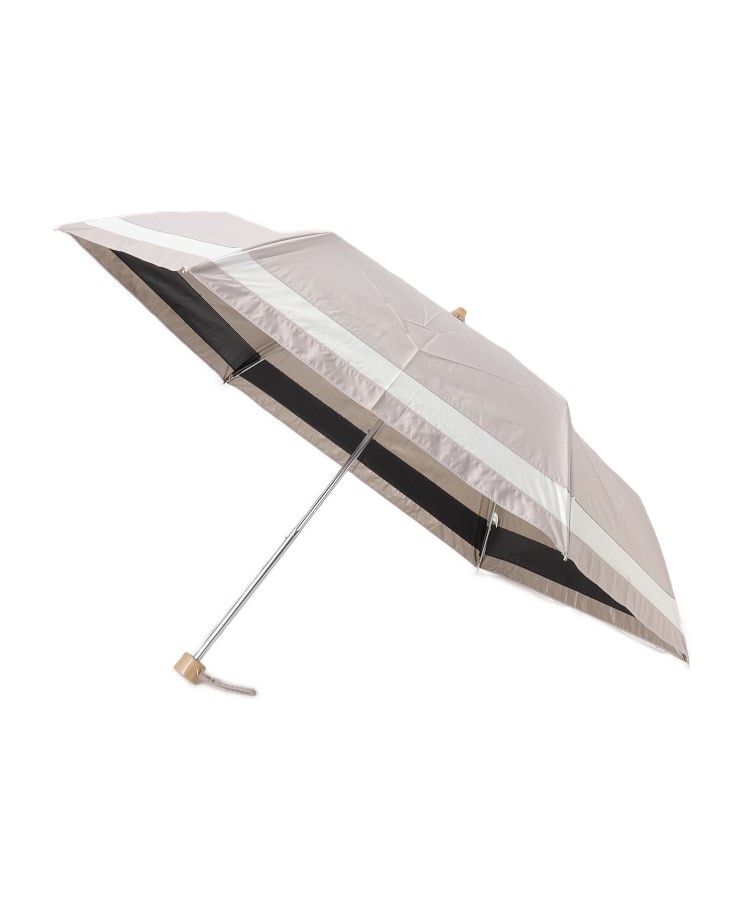 シューラルー(SHOO・LA・RUE)の【折りたたみ傘/晴雨兼用／遮熱】 配色ミニアンブレラ ベージュ(552)