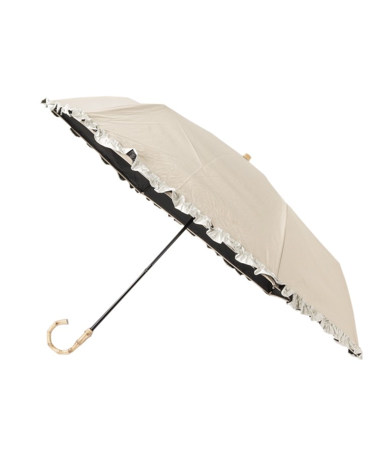 シューラルー(SHOO・LA・RUE)の【折りたたみ傘/晴雨兼用/because】バンブーフリル ベージュ(552)