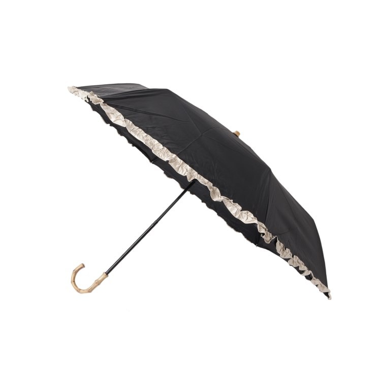 シューラルー(SHOO・LA・RUE)の【because】バンブーフリル晴雨兼用折り畳み傘 折りたたみ傘
