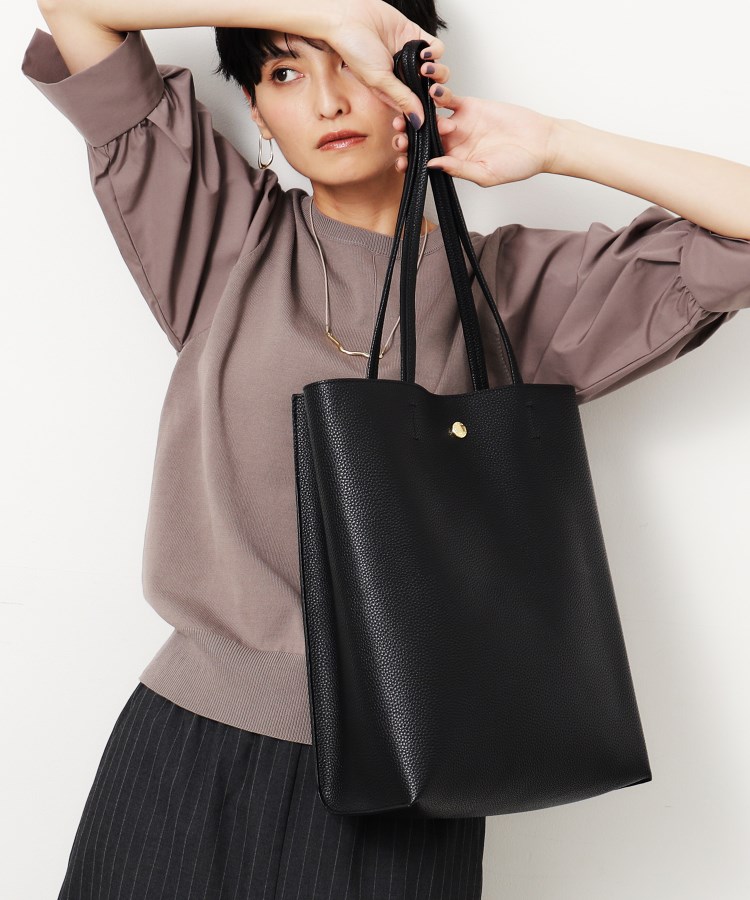 軽量/A4サイズ対応/通勤対応】シュリンク合皮タテ型トート 軽量/A4サイズ対応/通勤対応】シュリンク合皮タテ型トート