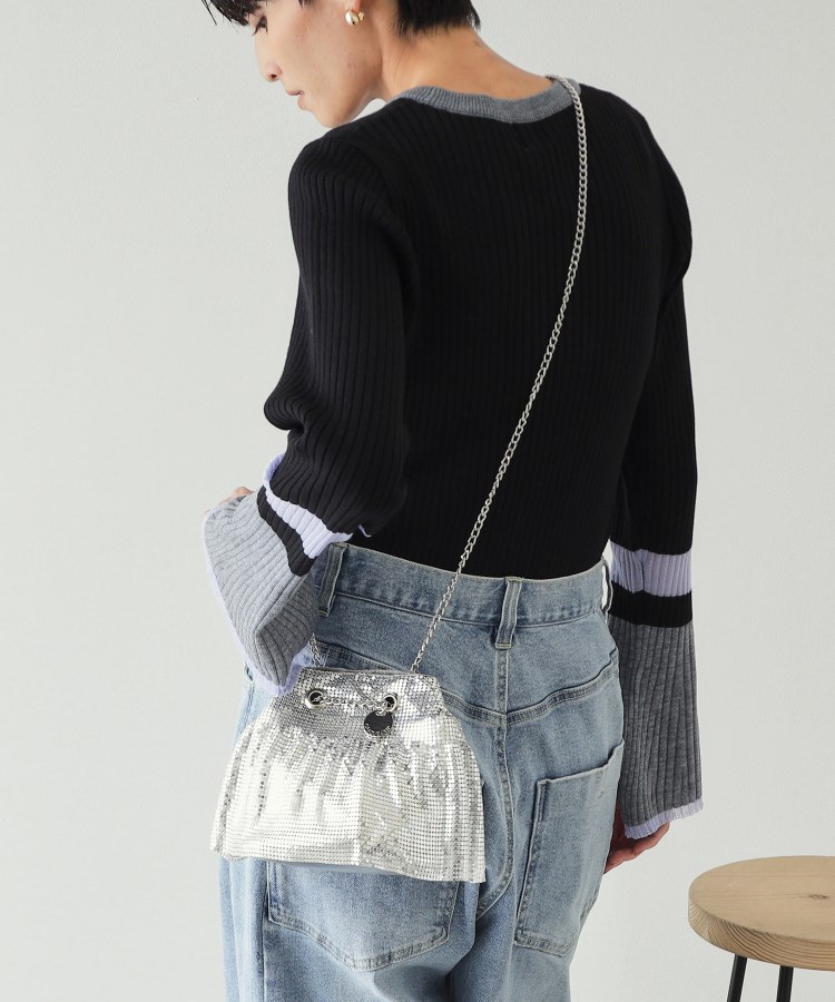 2WAY】メタルメッシュフリルミニショルダーバッグ(ショルダー 2WAY】メタルメッシュフリルミニショルダーバッグ(ショルダー
