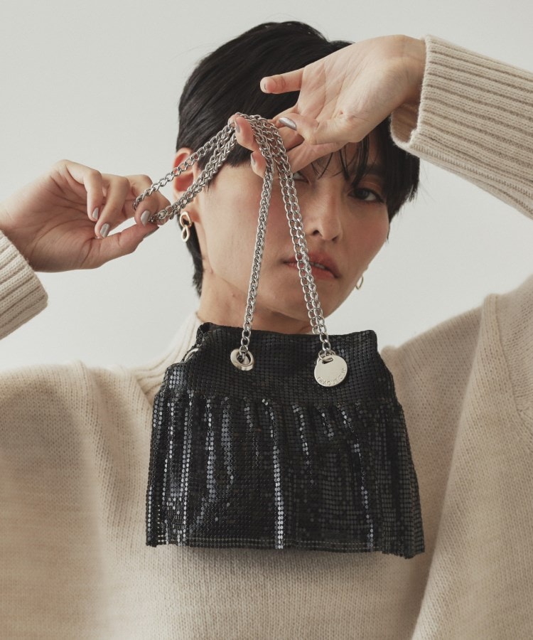 2WAY】メタルメッシュフリルミニショルダーバッグ(ショルダー 2WAY】メタルメッシュフリルミニショルダーバッグ(ショルダー