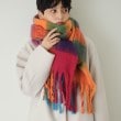 オペークドットクリップ(OPAQUE.CLIP)のマルチカラーチェックボリュームストール5