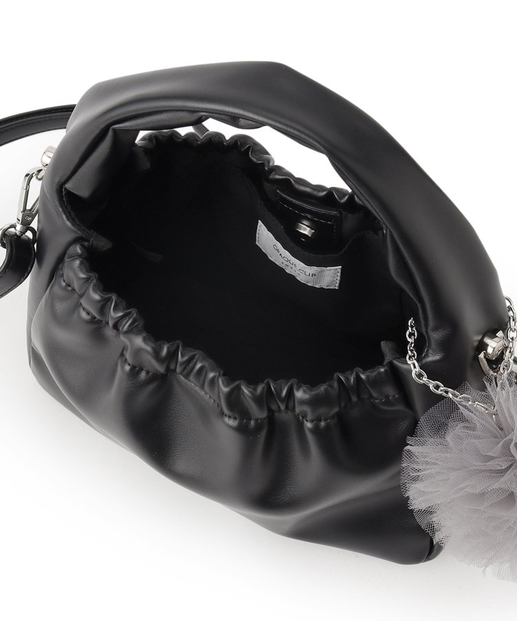 2WAY】チュールチャーム付きミニショルダーバッグ(ショルダー 2WAY】チュールチャーム付きミニショルダーバッグ(ショルダー