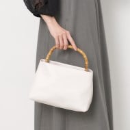 2WAY】バンブーハンドルショルダーバッグ(ショルダーバッグ 2WAY】バンブーハンドルショルダーバッグ(ショルダーバッグ