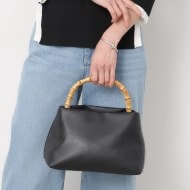 2WAY】バンブーハンドルショルダーバッグ(ショルダーバッグ 2WAY】バンブーハンドルショルダーバッグ(ショルダーバッグ