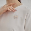 オペークドットクリップ(OPAQUE.CLIP)のメタル＆フェイクパール リボンブローチ4