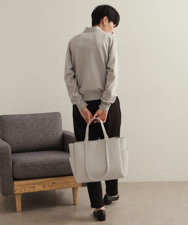 軽量／A4サイズ対応／2WAY】シュリンク合皮大容量トートバッグ