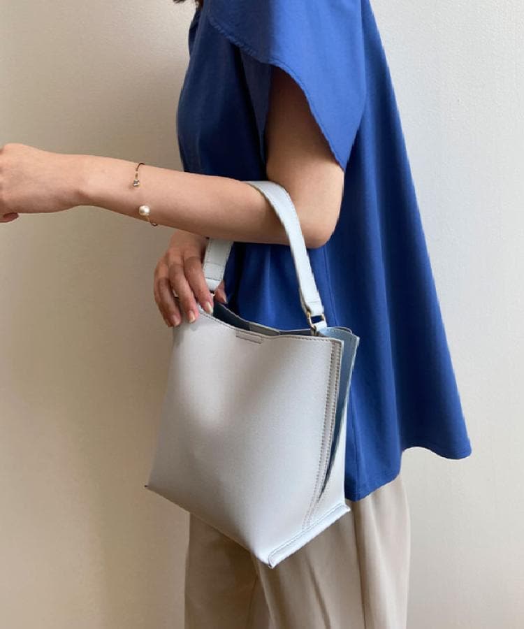 2WAY】バイカラーワンハンドルミニショルダーバッグ(ショルダー 2WAY】バイカラーワンハンドルミニショルダーバッグ(ショルダー