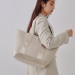 オペークドットクリップ(OPAQUE.CLIP)の【A4サイズ対応】シュリンク合皮コンビビッグトートバッグ ベージュ(052)
