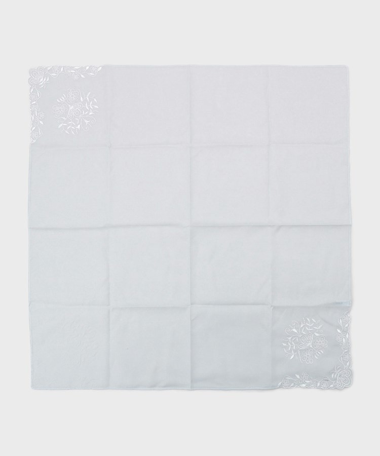 オペークドットクリップ(OPAQUE.CLIP)のパール調リング付き刺繍スカーフ グレー(012)