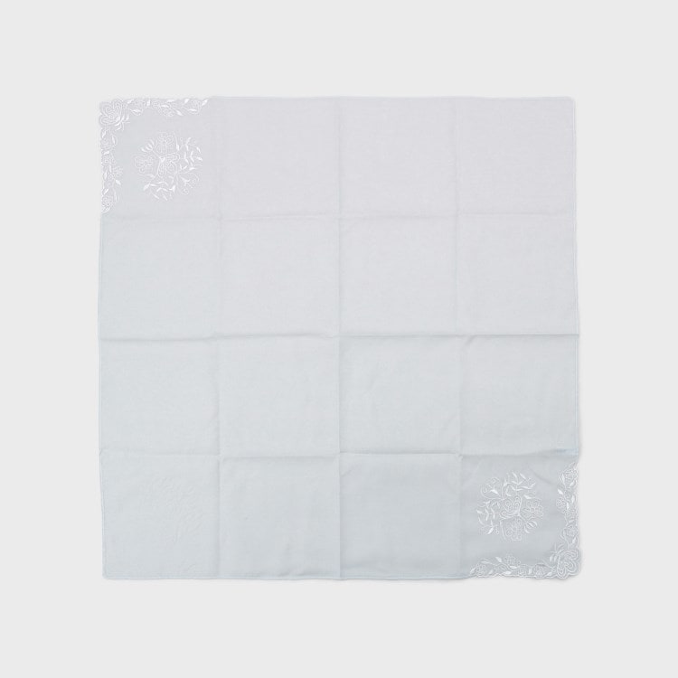 オペークドットクリップ(OPAQUE.CLIP)のパール調リング付き刺繍スカーフ スカーフ・バンダナ