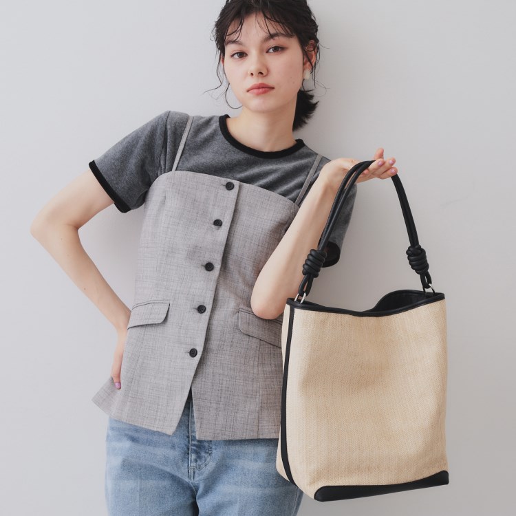 オペークドットクリップ(OPAQUE.CLIP)の合皮コンビデザインバイカラーワンショルダーバッグ ショルダーバッグ