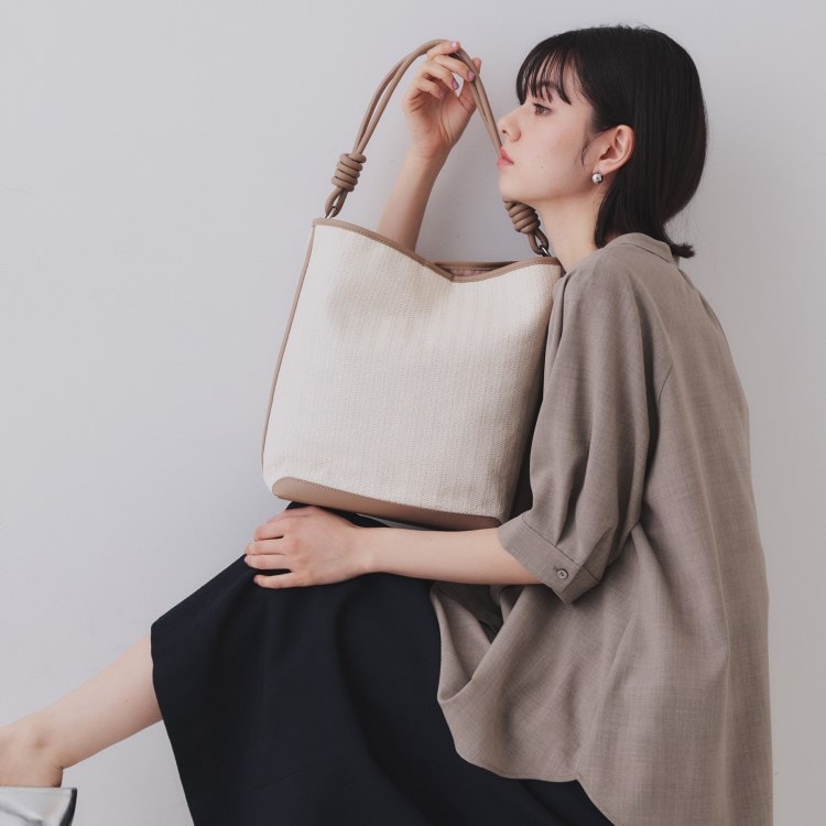 オペークドットクリップ(OPAQUE.CLIP)の合皮コンビデザインバイカラーワンショルダーバッグ ショルダーバッグ