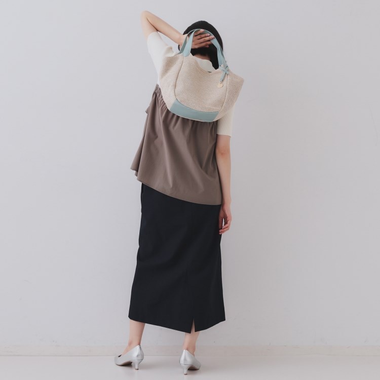 オペークドットクリップ(OPAQUE.CLIP)の雑材合皮コンビマチ付きトートバッグ トートバッグ