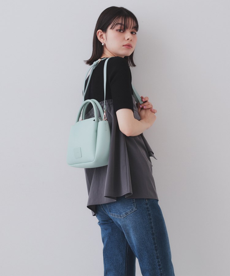 2WAY】シュリンク合皮ラウンドミニショルダーバッグ(ショルダー 2WAY】シュリンク合皮ラウンドミニショルダーバッグ(ショルダー