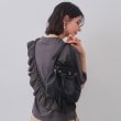 オペークドットクリップ(OPAQUE.CLIP)のタッセル巾着デザインミニショルダーバッグ ブラック(019)