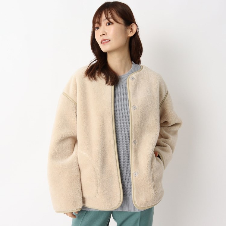 ◇フェイクムートンリバーシブルジャケット(ノーカラー ◇フェイクムートンリバーシブルジャケット(ノーカラー