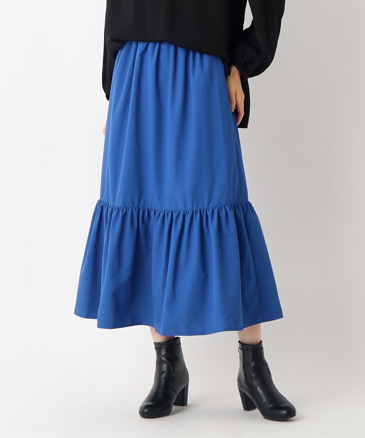 エプローブ(Eprouve)の裾ティアードロングスカート ブルー(092)