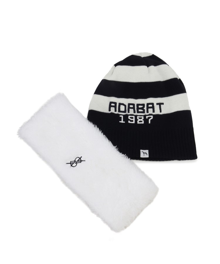 アダバット(レディース)(adabat(Ladies))のニット帽 ネックウォーマー セットアイテム ホワイト(301)