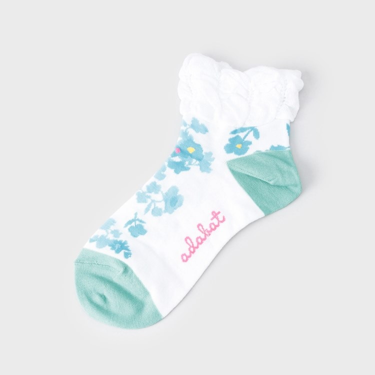 アダバット(レディース)(adabat(Ladies))のフラワーフレンチショートソックス ソックス