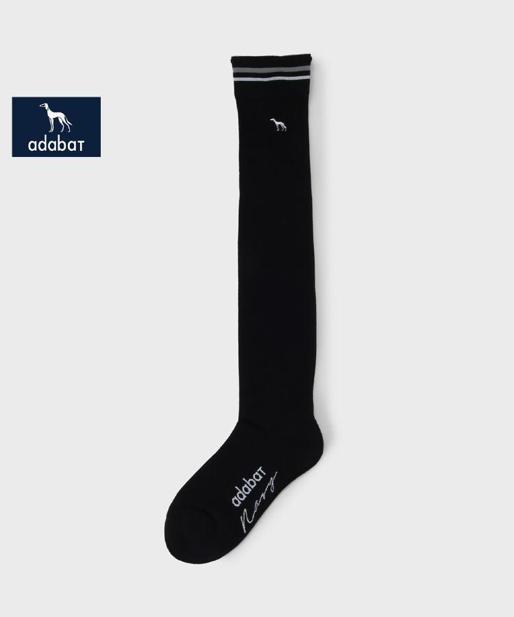 アダバット(レディース)(adabat(Ladies))の【新レーベル ADABAT NAVY】フレンチニーハイソックス ブラック(019)